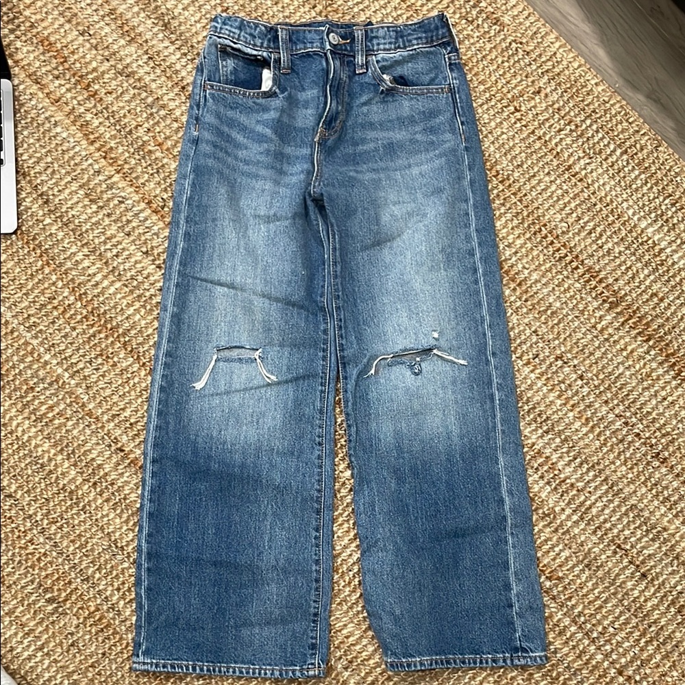 Distressed Blue Jeans